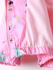 Girls' Unicorn Print Hooded Jacket