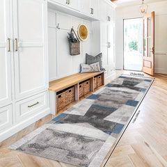 Modern Contemporary Runner Rug Abstract Laundry Room Long Oriental Hallway