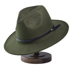 Pure Wool Felt Hat Monochrome Tweed Spell Cap Belt With Accessories