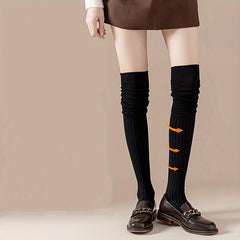 Solid Thigh High Socks Over The Knee Stockings Women's Hosiery