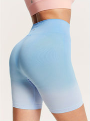 Ombre Seamless Biker Shorts High Waisted Slimming Workout Shorts