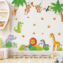 Cartoon Animal Park Monkey Giraffe Wall Stickers Decorative Wall Stickers