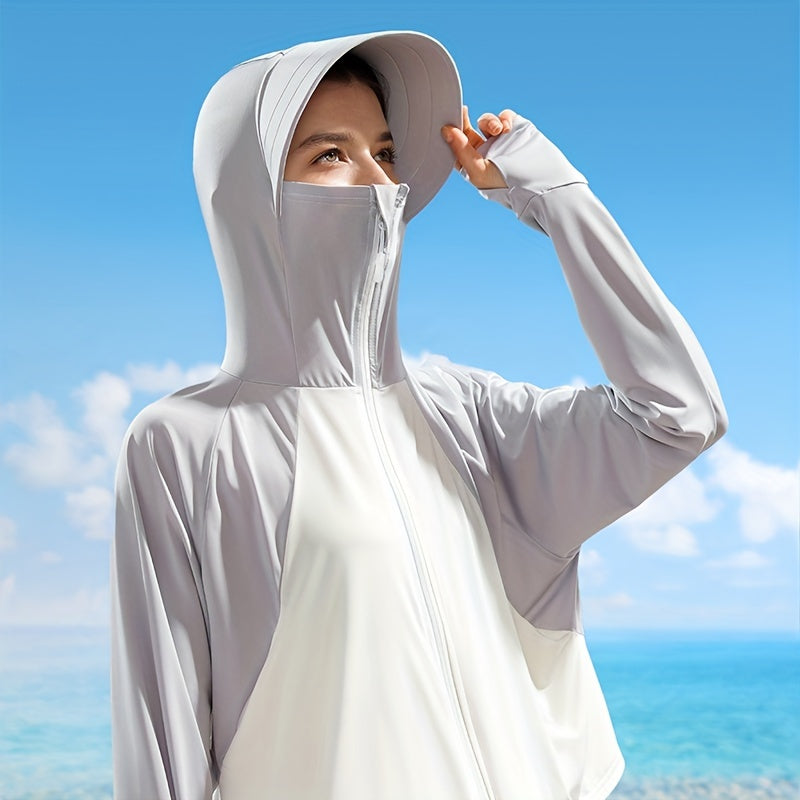 Women's Summer Sun Suit Hoodie Shawl Wrap UV Protection Sports Jacket