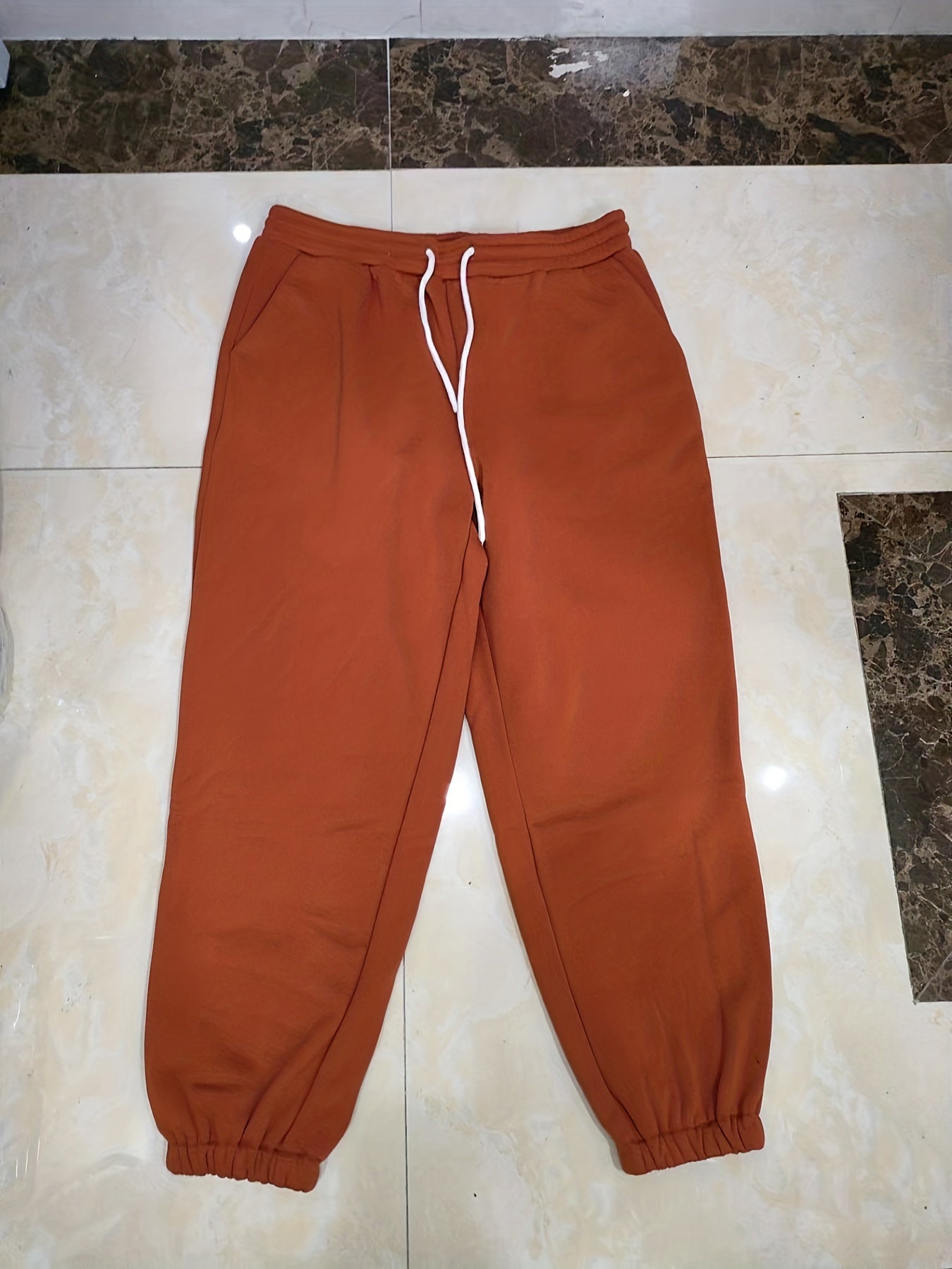 3 Pack Plus Size Basic Pants Women's Plus Solid Elastic Drawstring Hig...
