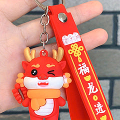 Fortune Dragon Keychain Bag Purse Hanging Pendant Decorative Ornament
