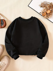 Kids' Letter Graphic Crew Neck Sweatshirt for Boys Girls