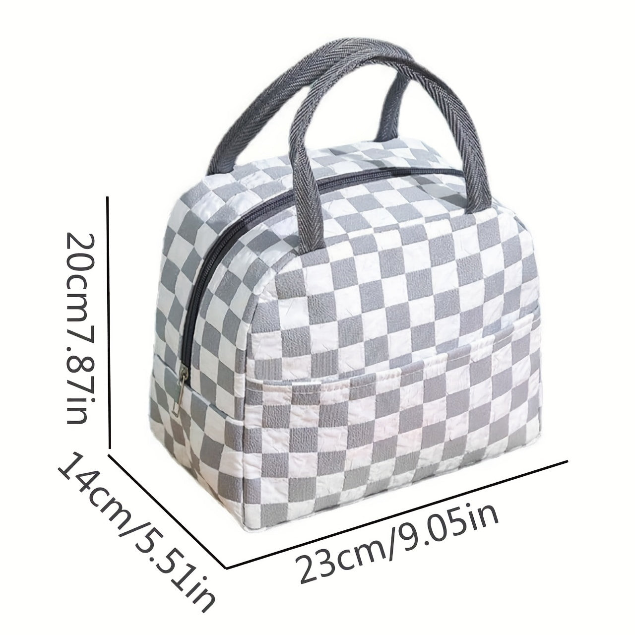 Checkerboard Insulated Lunch Bag - Reusable Aluminum Foil Lunch Box