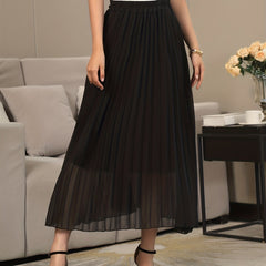 High Waist Pleated Maxi Skirt for Women