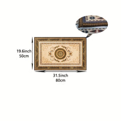 Golden Print Kitchen Rugs Non Slip Stain Resistant Waterproof