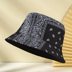 Paisley Print Bucket Hat Reversible Fisherman Cap