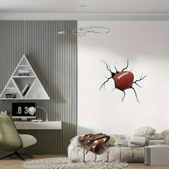 3D Rugby Wall Sticker Self-Adhesive Vinyl Crack Mural Art Decorative Sticker