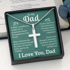 Father's Gift From Daughter Son Daddy Birthday Gift Father Cross Necklace