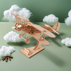 3D Biplane Puzzle Model Glue Mortise Tenon Structure Study Ornaments Handicraft