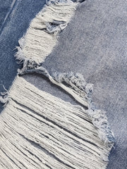 Washed Ripped High Rise Straight Leg Jeans