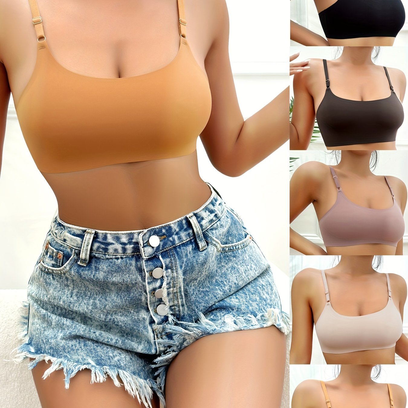 5pcs Seamless Wireless Bras Full Coverage Bra Women's Lingerie