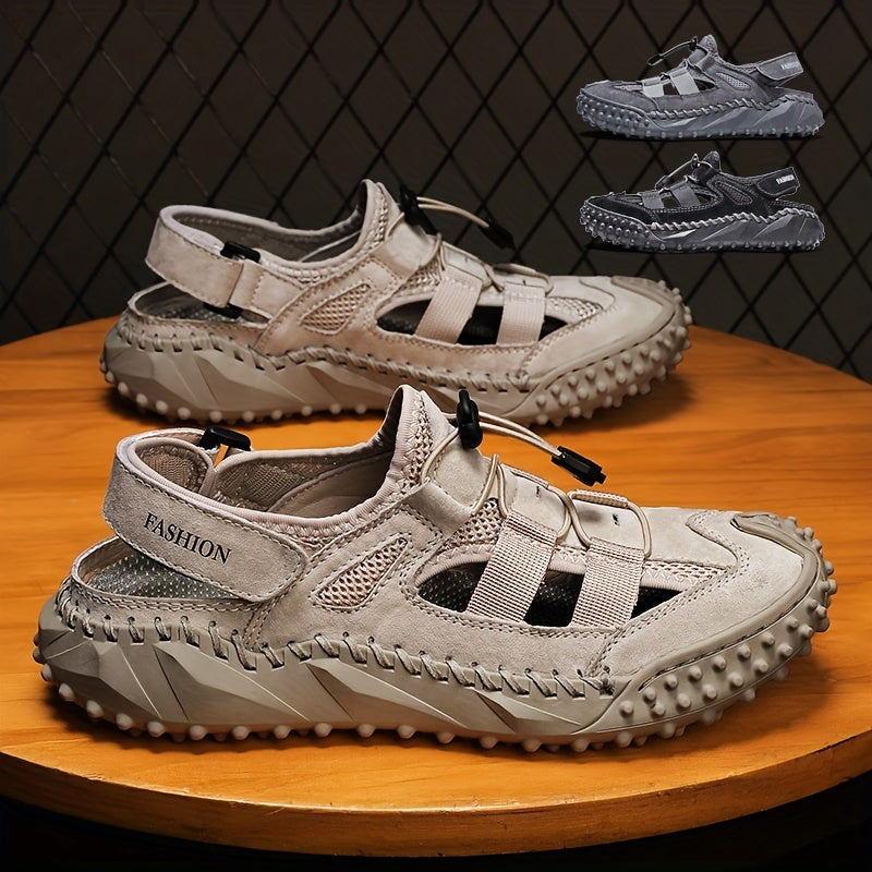 Men's Adjustable Lace Sandals Non Slip Trekking Beach Shoes