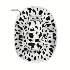 Leopard Print Cowboy Hat & Jazz Fedora Cap Western Cowgirl Hats Men Women