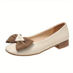 Stylish Bowknot Decor Flats, Slip-On Square Toe Dress Shoes
