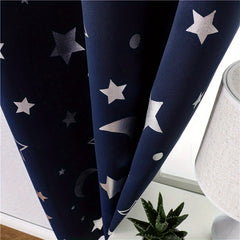 Star Moon Blackout Window Curtain for Home Decor