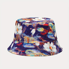 Creative Oil Painting Fisherman Hat Outdoor Sunshade Sunscreen Sun Protection