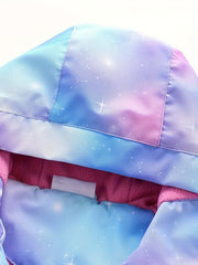 Girls' Warm Fleece Hooded Jacket with Reflective Strip