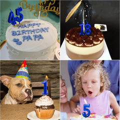 Golden Digital Candle Birthday Cake Decor 5pcs