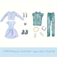 11'' Doll Clothes Long Sweater Spring Summer Style Toy Clothing Set