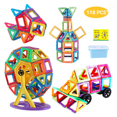 118pcs Magnetic Building Blocks Set Educational Toy Storage Box