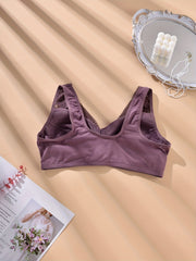2 Pack Leaf Lace Zipper Front Full Cover Bra Set Plus Size