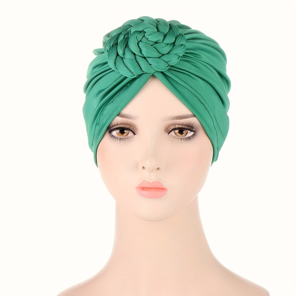 Braided Knot Turban Cap Beanies Ramadan Headwrap Lightweight Head Scarf