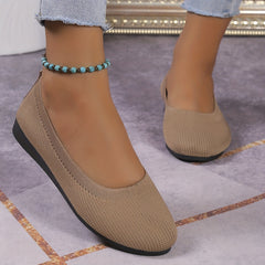 Women's Knitted Ballet Flats Comfy Slip On Shoes