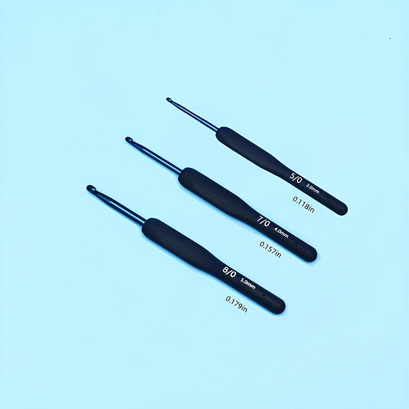 3pcs Crochet Tool Set Knitted Doll Wool Soft Handle Needle Diy Hand Knitting