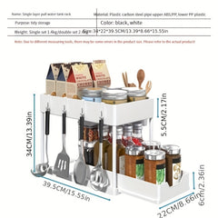 Pull out Seasoning Rack Desktop Storage Kitchen Under Sink Shelf