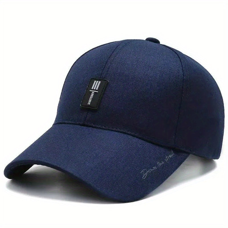 Men's Baseball Cap with Leather Labels