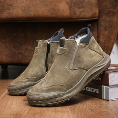 Men's Casual Ankle Boots Lightweight Slip On Walking Shoes with Zippers