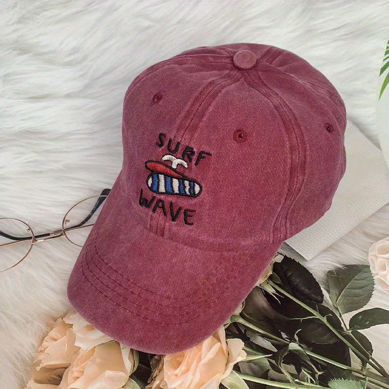 Unisex Adjustable Baseball Cap with Letter Embroidery