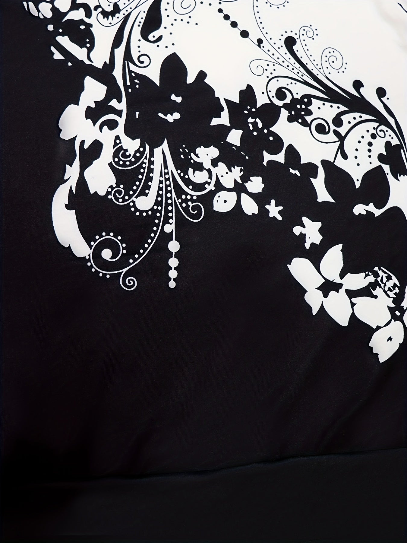 Boho Floral Print V Neck Sweatshirt for Women