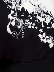 Boho Floral Print V Neck Sweatshirt for Women