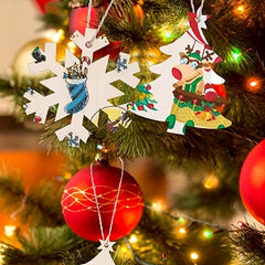 10pcs Wooden Christmas Tree Pendant DIY Wood Crafts For Decorations