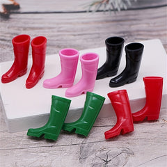 Silicone Rain Boots for 1:12 Dollhouses, Various Colors, Realistic Garden Scene