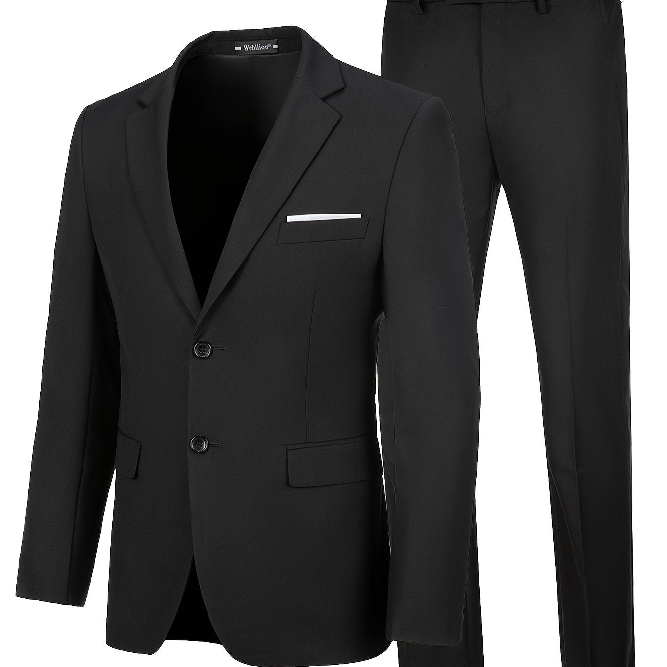 Men's 3-Piece Two-Button Jacket & Vest & Pants Suit Set