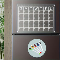 2pcs Acrylic Magnetic Calendar for Fridge | Reusable Whiteboard Planner