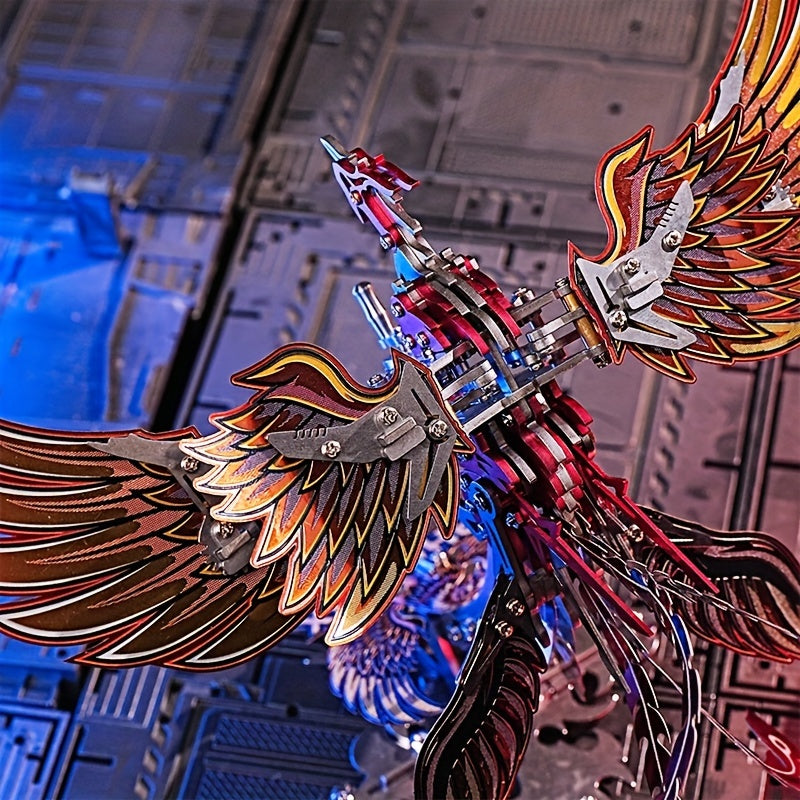 Bathing Fire Phoenix 3D Metal Assembly Model Puzzle