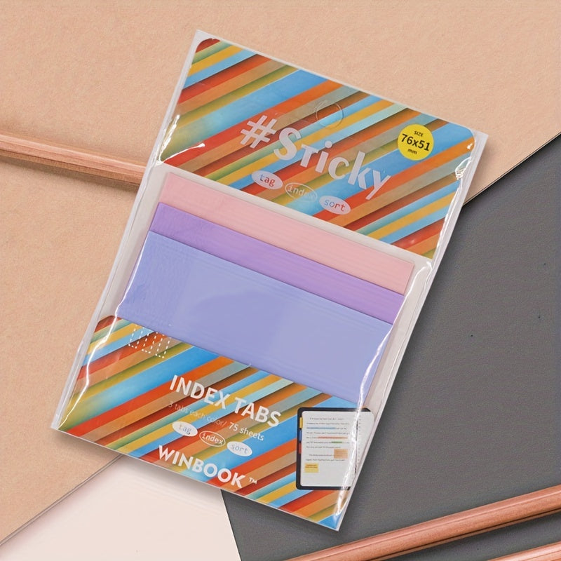 Transparent Sticky Notes 4 Sets 12 Colors Office Supplies