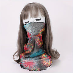 Ruffles Neck Gaiter Thin Veil Boho Gauze Mask Sunproof Dustproof