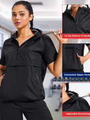 Women's Sauna Sweat Short Sleeve Suit for Weight Loss