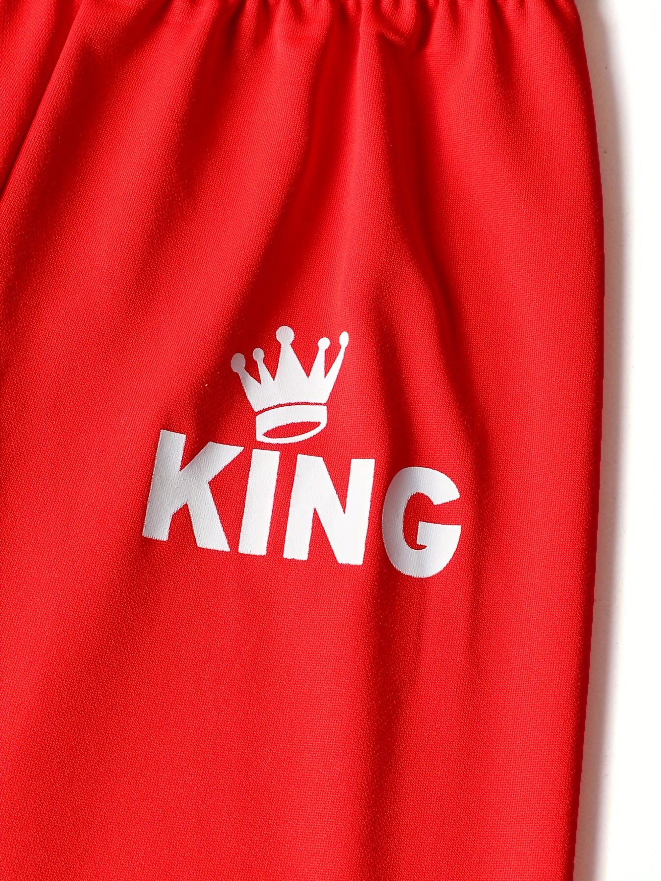 Boy's Crown Pattern 2pcs Sweatshirt & Sweatpants Set KING Print Outfit