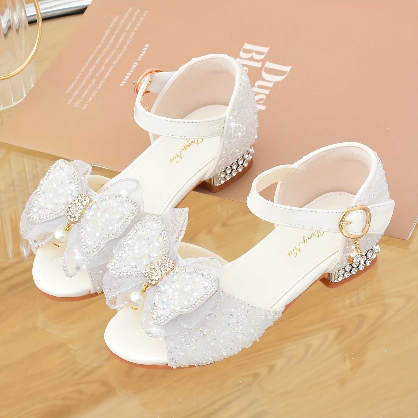 Bow Rhinestone High Heel Sandals, Light Dress Shoes for Summer