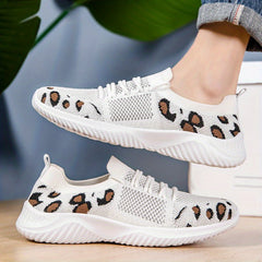 Men's Leopard Pattern Comfy Casual Shoes Non Slip Sneakers For Traveling Jogging