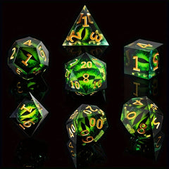 7pcs Green Dragon Eye Dice Set For Board Games